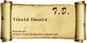 Tibold Donald névjegykártya